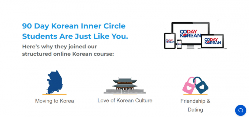 Screenshot of https://www.90daykorean.com/