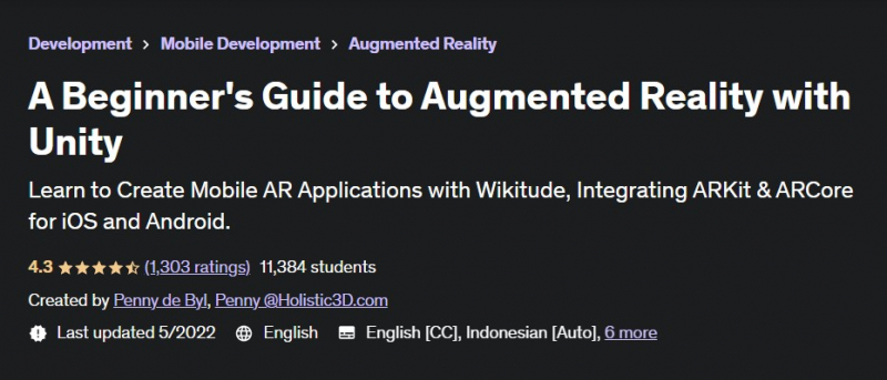 Screenshot of https://www.udemy.com/course/augmented_reality_with_unity