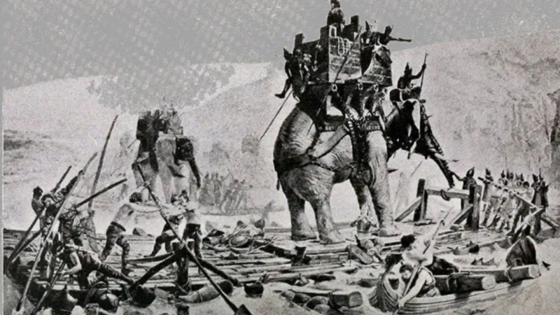 Hannibal Barca’s troop crossing the Battle of Rhone  - historyten.com