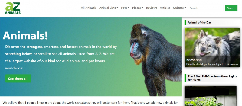 Screenshot via a-z-animals.com