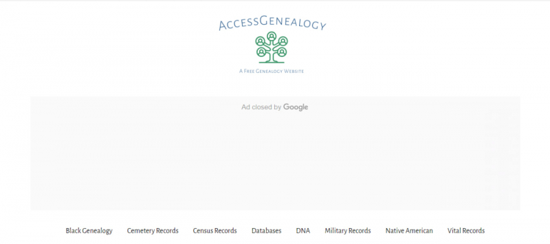 Screenshot of https://accessgenealogy.com/