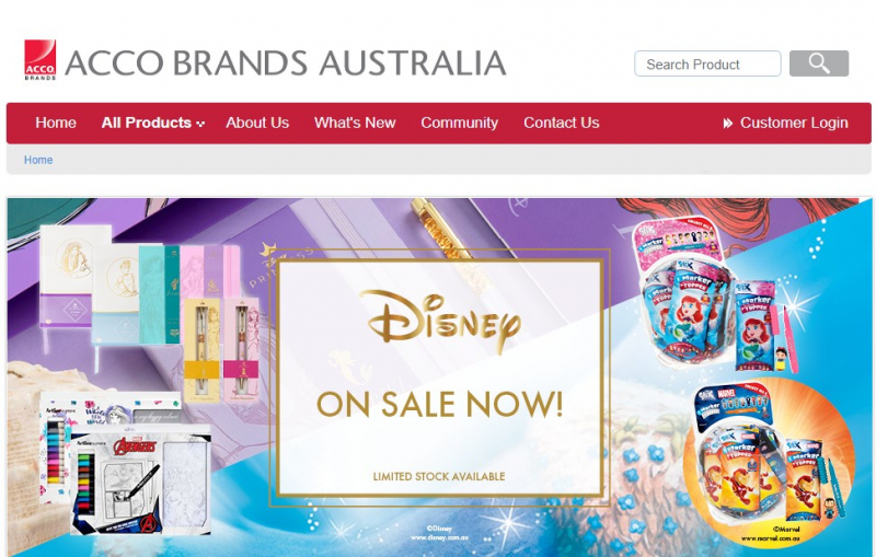 ACCO Brands Australia currently supplies both the retail and commercial sectors with over 10,000 product lines- Screenshot photo