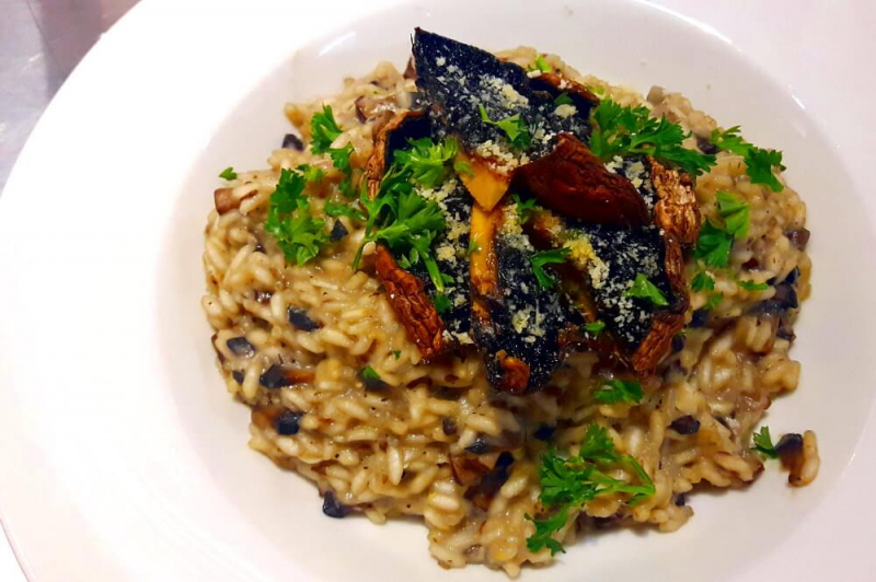 Add in risotto with truffles