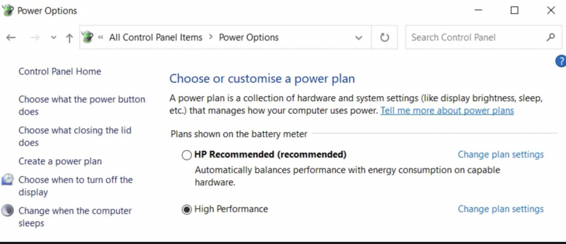 Adjust Power Options