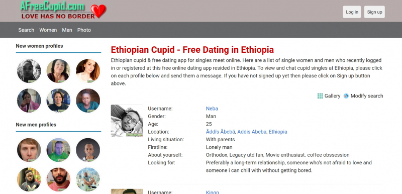 Screenshot via https://afreecupid.com/singles/ethiopia