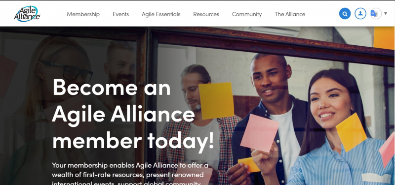 Screenshot of https://www.agilealliance.org/