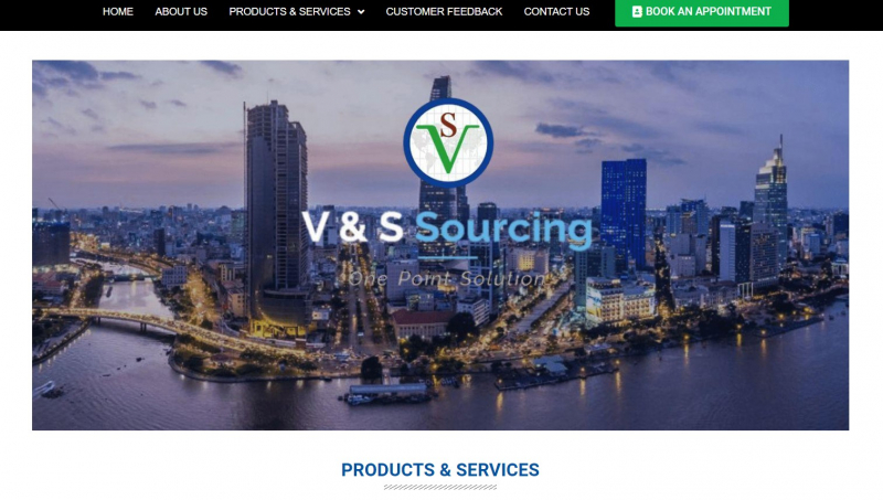 V&S Sourcing website