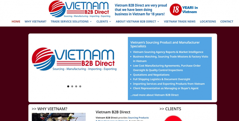 Vietnam B2B Direct website
