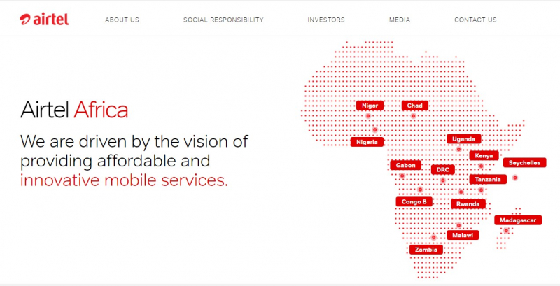 Airtel Africa is a leading mobile money and telecommunications service provider, with a presence in 14 countries in Africa, mainly in East Africa and Central and West Africa - Screenshot photo
