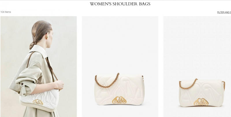 Screenshot on https://www.alexandermcqueen.com/en-us/women/handbags?start=0&sz=18&prefn1=countryInclusion&prefv1=US#7557031BLE11000
