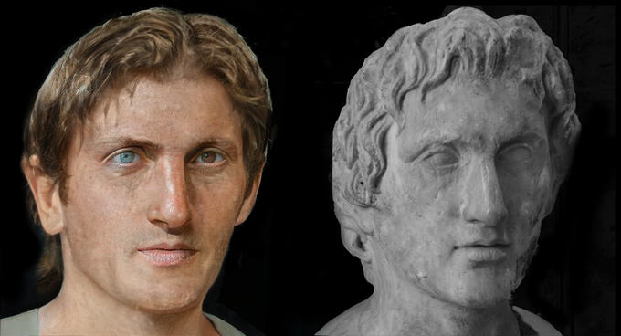 Facial reconstruction of the statue that is believed to be the best depiction of Alexander the Great - Photo: twitter.com