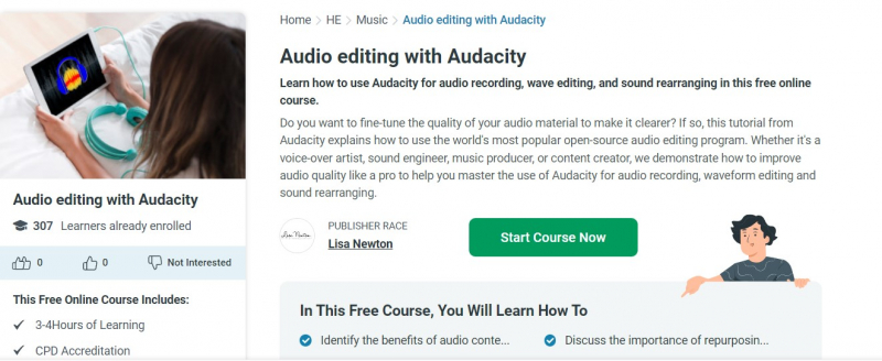 Audio editing with Audacity