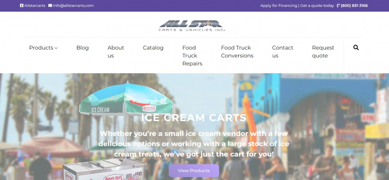Screenshot of https://www.allstarcarts.com/
