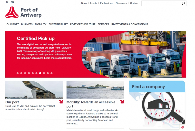 The Port of Antwerp Website