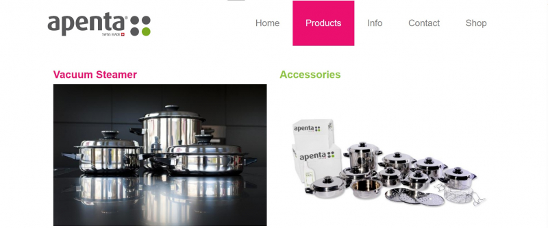 Screenshot of https://www.apenta.swiss/en/products.html