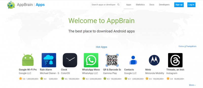 Screenshot of https://www.appbrain.com/