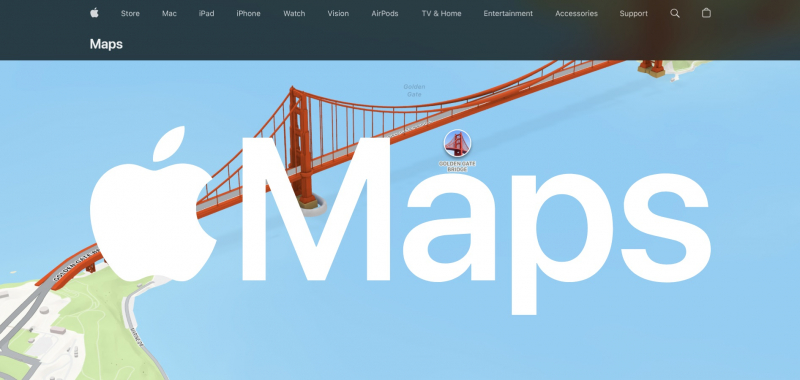 Screenshot of https://www.apple.com/maps/
