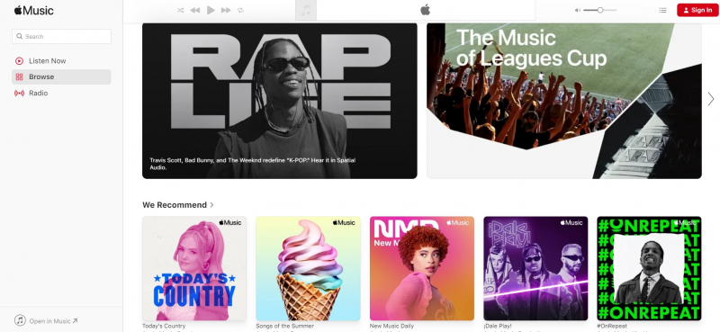 Screenshot of https://music.apple.com/us/browse