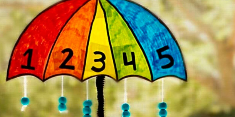 Umbrella Counting Craft - Photo via teachingexpertise.com