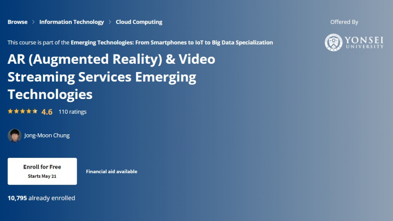 Screenshot of https://www.coursera.org/learn/ar-technologies-video-streaming