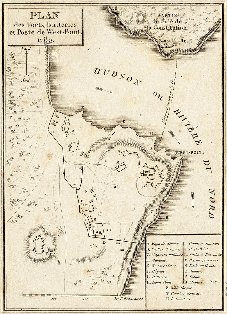 A map of West Point in 1780 -en.wikipedia.org