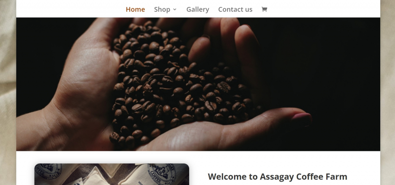 Screenshot of https://www.assagaycoffeefarm.co.za/