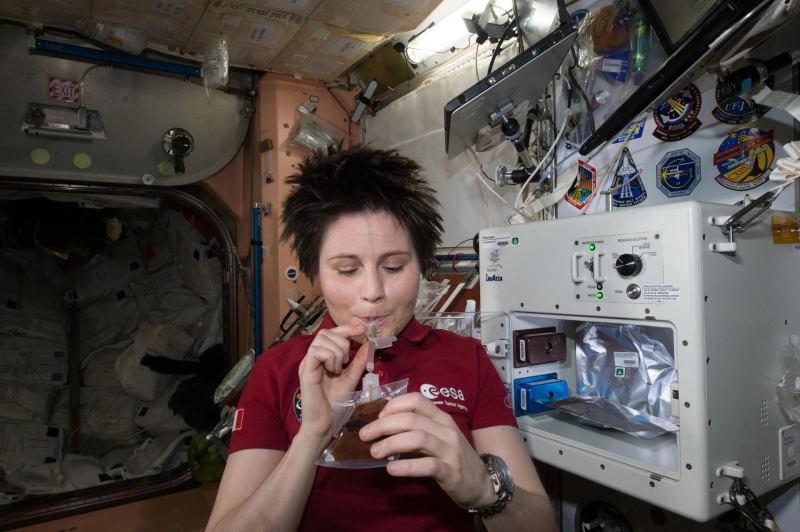 An astronauts drink coffee in space - StarTrek.com