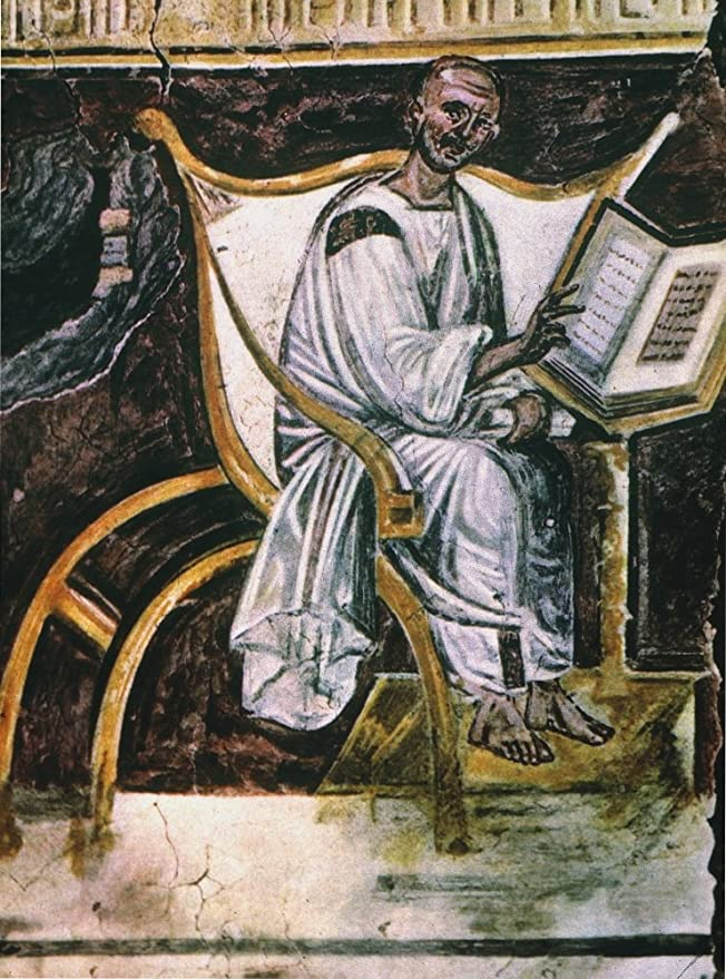 Saint Augustine in a 6th-century fresco, Lateran, Rome -Photo: amazon.com