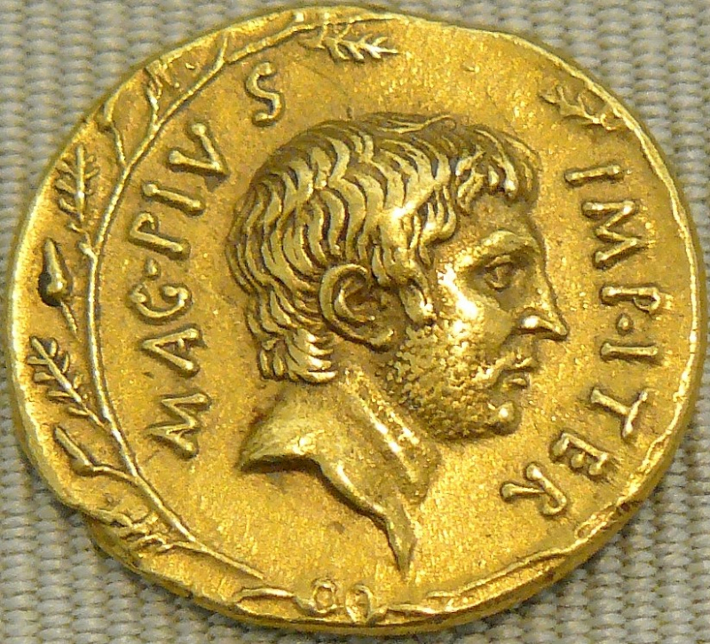 Sextus Pompey in an aureus - Photo: wikipedia.org