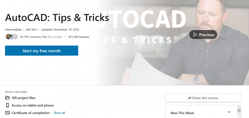 AutoCAD: Tips & Tricks (LinkedIn Learning)