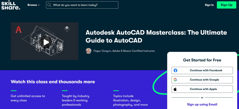 Autodesk AutoCAD Masterclass: The Ultimate Guide to AutoCAD (Skillshare)