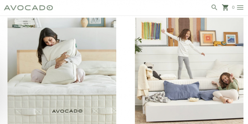 Screenshot of https://www.avocadogreenmattress.com/collections/mattresses