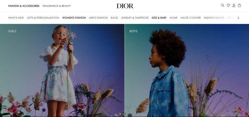 Screenshot of https://www.dior.com/en_gb/fashion/baby/kids-fashion