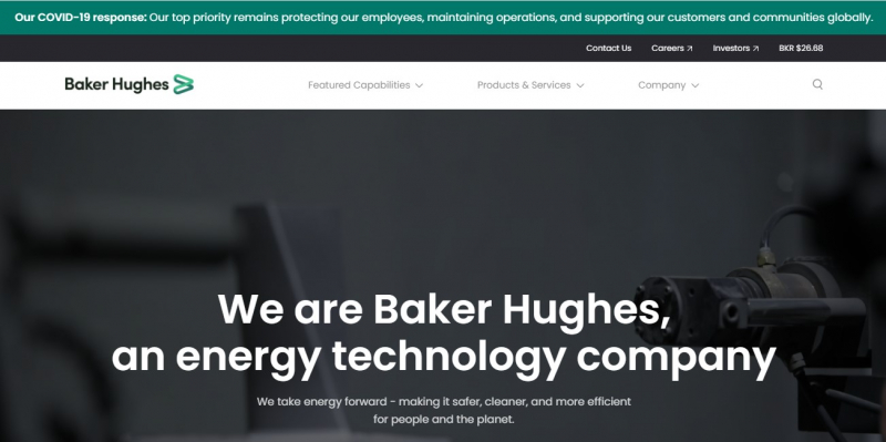 Baker Hughes is a multinational industrial services company based in the United States that is one of the world's largest oil field services firms - Screenshot photo