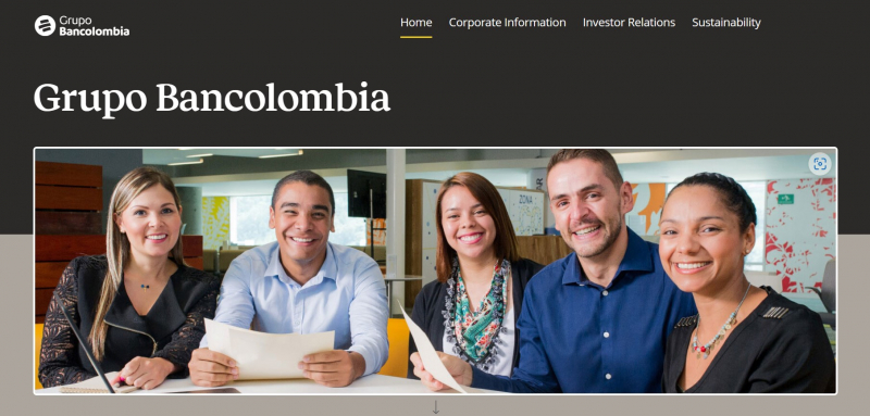 Screenshot of www.grupobancolombia.com/en