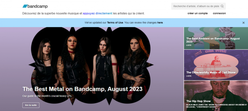 Screenshot of https://bandcamp.com/