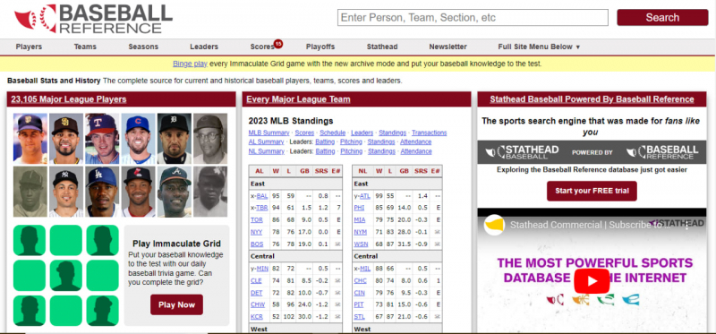 Screenshot of https://www.baseball-reference.com/
