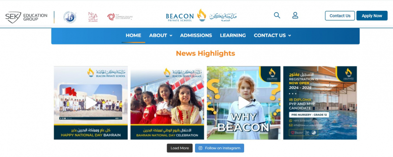 Screenshot of https://www.beacon.edu.bh/