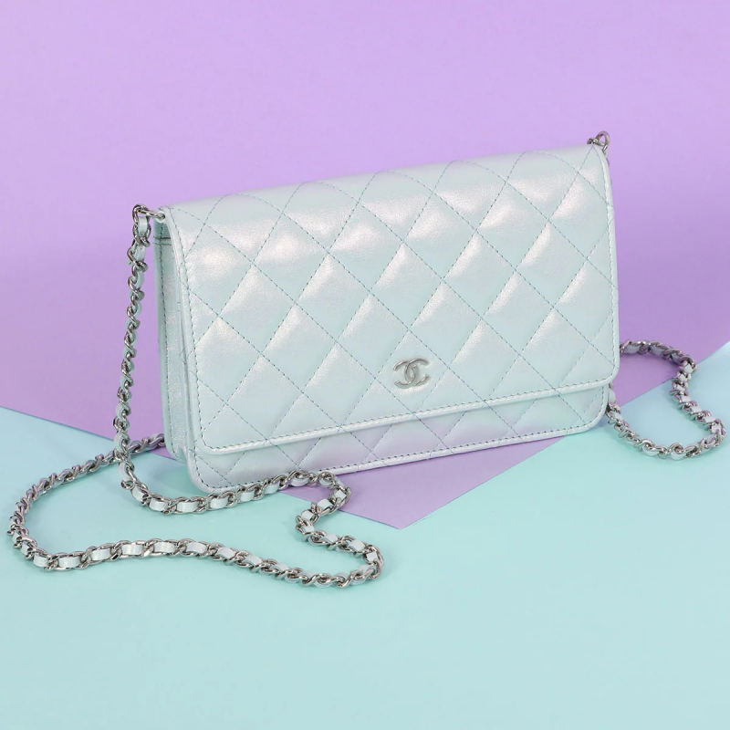Screenshot of https://www.annsfabulousfinds.com/collections/new-arrivals/products/ch-w0606-15-chanel-light-blue-iridescent-quilted-calfskin-wallet-on-chain-woc