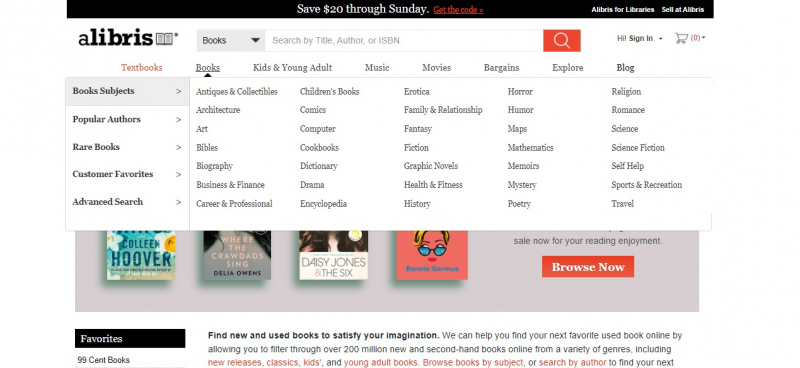 Screenshot of https://www.alibris.com/books