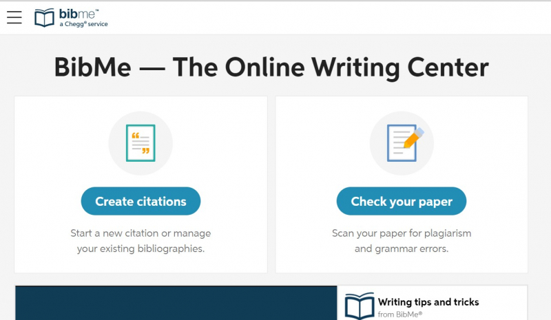 BibMe - Freemium citation tool that improves your papers and checks for plagiarism
