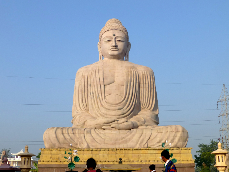 80 feet Giant Lord Buddha Statue, Bodh Gaya, India. Image from https://commons.wikimedia.org/wiki/File:80_feet_Giant_Lord_Buddha_Statue_Bodh_Gaya_India_-_panoramio_%282%29.jpg