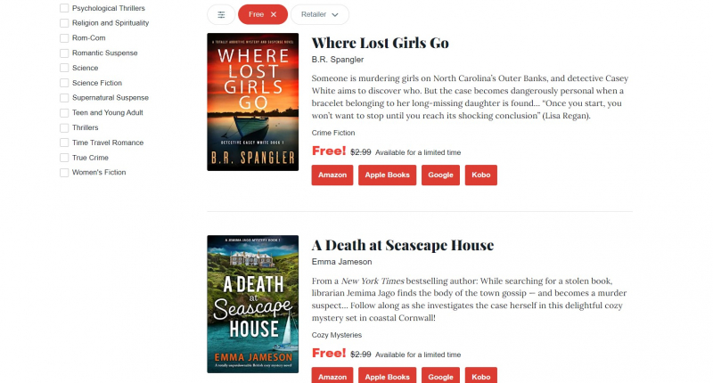 Screenshot of https://www.bookbub.com/ebook-deals/free-ebooks