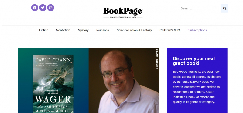 Screenshot of https://www.bookpage.com/