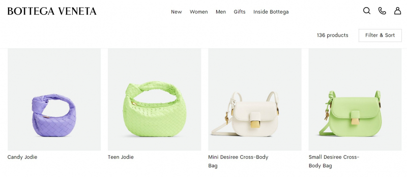 Screenshot of https://www.bottegaveneta.com/en-en/women/bags/new-bags