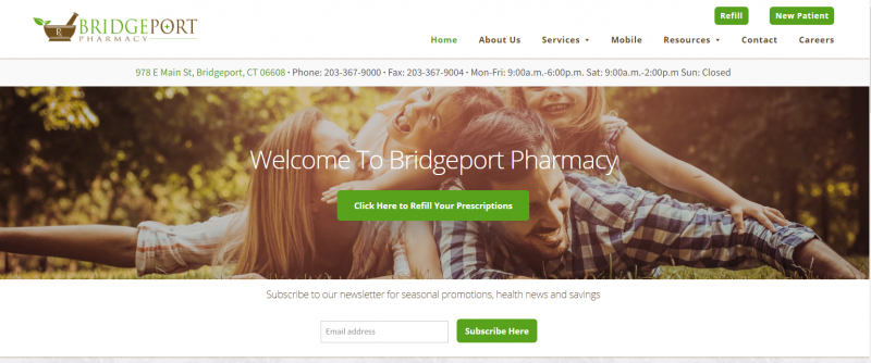 Bridgeport Pharmacy Website - Image source: https://www.bridgeportpharmacy.net/