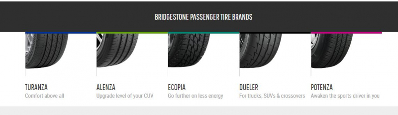 Bridgestone Pasenger tire brands