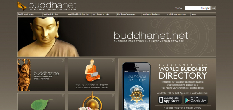 Screenshot of http://www.buddhanet.net/