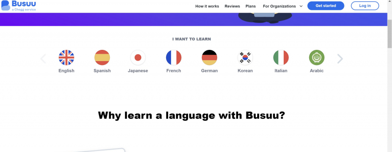 Screenshot of https://www.busuu.com/en