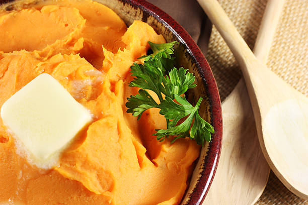 Butter with mashed sweet potato